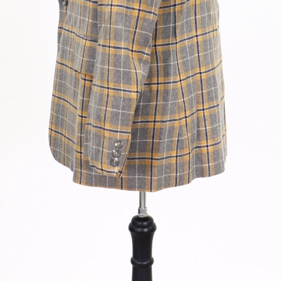 Vintage 1970s 44R Gray Check 2-Button Sport Coat Blazer Jacket T029 - Picture 8 of 11